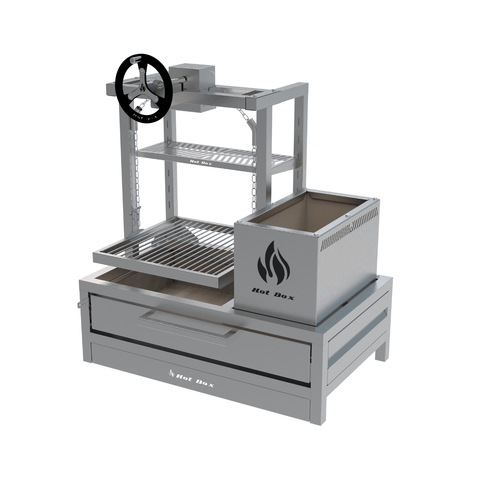 Parrilla para Bancada 74x45 com Elevação e Grelha Uruguaia