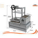 Ver imagem 2 de Parrilla para Bancada 74x45 com Elevação e Grelha Uruguaia
