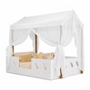 Ver imagem 2 de Cama Casinha Montessoriana Isa em MDF + Voal Mosquiteiro e Dossel para Quarto Infantil - Branco