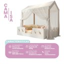 Ver imagem 4 de Cama Casinha Montessoriana Isa em Mdf + Voal Mosquiteiro e Dossel para Quarto Infantil - Branco