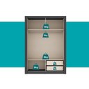 Ver imagem 7 de Guarda Roupa Solteiro 2 Portas Darvi Lux 2 Gavetas Carraro Ripado Preto Touch