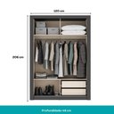 Ver imagem 5 de Guarda Roupa Solteiro 2 Portas Darvi Lux 2 Gavetas Carraro Ripado Preto Touch