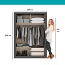Ver mais imagens de Guarda Roupa Solteiro 2 Portas Darvi Lux 2 Gavetas Carraro Ripado Preto Touch
