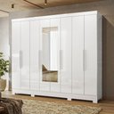 Ver imagem 3 de Guarda Roupa Casal Espelho 6p 236 Cm Diplomata Branco Moval