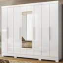 Ver imagem 2 de Guarda Roupa Casal Espelho 6p 236 Cm Diplomata Branco Moval