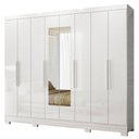Ver imagem 1 de Guarda Roupa Casal Espelho 6p 236 Cm Diplomata Branco Moval