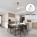 Ver imagem 7 de Mini Ventilador Teto 60w Led E27 Silencioso Quarto e Sala