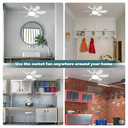 Ver imagem 3 de Mini Ventilador Teto 60w Led E27 Silencioso Quarto e Sala