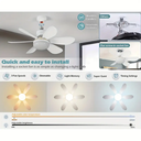 Ver imagem 6 de Mini Ventilador Teto 60w Led E27 Silencioso Quarto e Sala