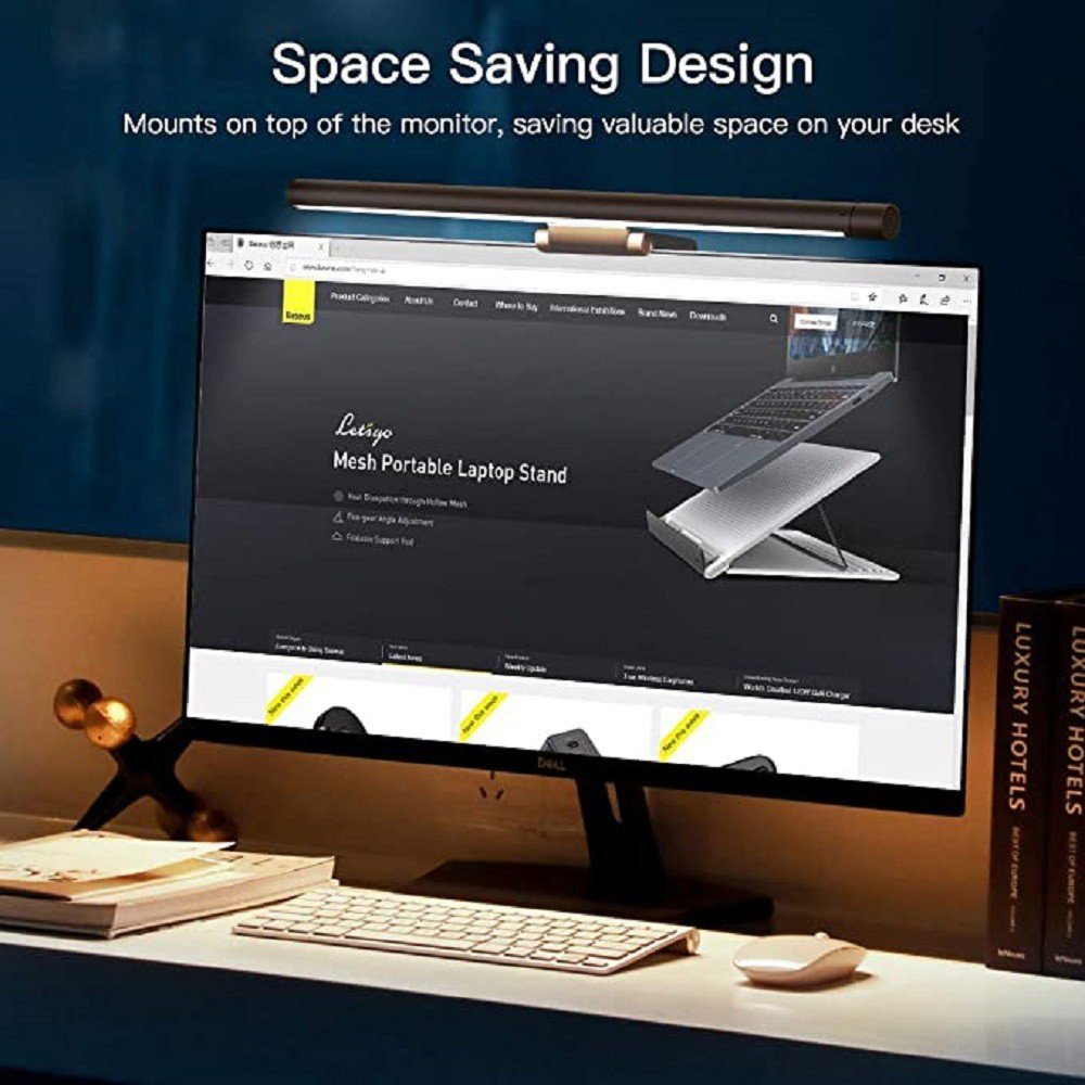 Barra Luz LED Monitor Tela Computador Notebook Lâmpada Luminária Iluminação Brilho Ajustável Baseus  - 6