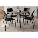 Ver imagem 4 de Mesa P/ Cozinha 1569 C/ Tampo Madeirado 90cm Preto/legno - Carraro