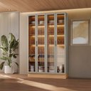 Ver imagem 2 de Cristaleira 4 Portas 2 Gavetas com Led e Rodapé Allure Linea Brasil