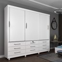 Ver imagem 1 de Guarda Roupa Casal 3 Portas 9 Gavetas Chicago Tcil:BRANCO