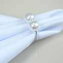 Ver imagem 4 de Kit 10 Pçs Anel para Guardanapo 10 Lugares Pérola Dupla Grande 4x3cm Argola: Prata