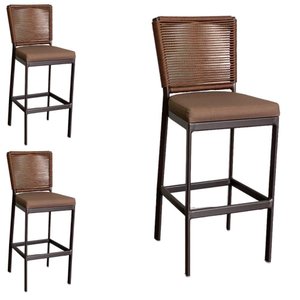 Kit 3 Banqueta Banco Estilo Industrial para Balcão Moderna