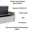 Ver imagem 4 de Kit Cabeceira e Calçadeira Baú Emma Linho King 195 Cm