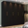 Guarda Roupa Casal 8 Portas 4 Gavetas Malibu Casa 812 Preto Hp - 1