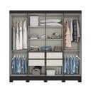 Ver imagem 4 de Guarda Roupa Casal 8 Portas 4 Gavetas Malibu Casa 812 Preto Hp