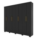 Ver imagem 3 de Guarda Roupa Casal 8 Portas 4 Gavetas Malibu Casa 812 Preto Hp