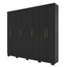 Guarda Roupa Casal 8 Portas 4 Gavetas Malibu Casa 812 Preto Hp - 3