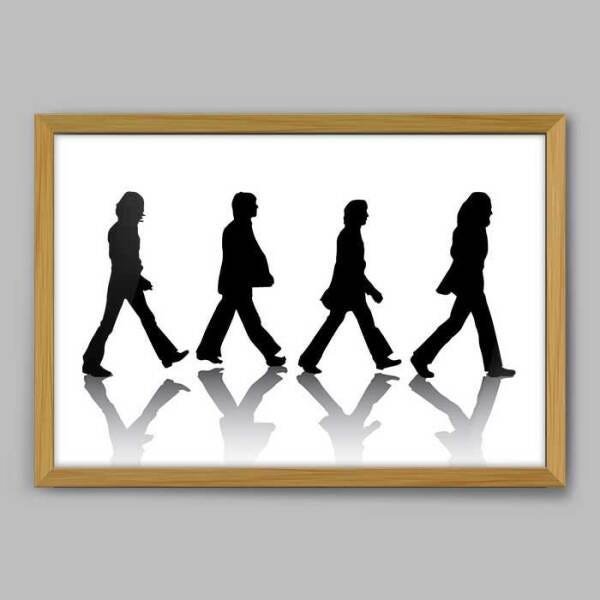 Quadro The Beatles Abbey Road Positivo - 90x60cm - Moldura Caixa ...