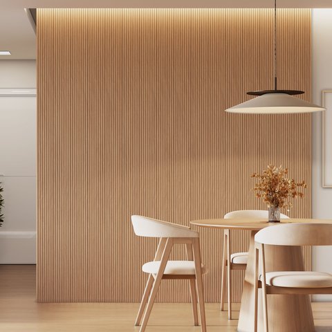 Kit 4 Placas de Painel Ripado Tóquio 250cm X 58cm X 3,3mm (rende 5,8m²) Ecorevest