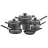 Jogo de Panelas Tramontina Loreto Revestimento Interno e Externo Antiaderente Starflon Grafite 7 Pçs - 1