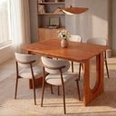 Ver imagem 1 de Conjunto de Jantar Mesa Tali 130cm 4 Cadeiras Ema CabeCasa MadeiraOriginals Marrom/Prata