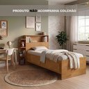 Ver imagem 2 de Cama Solteiro Isa com Gavetas Nas Laterais para Quarto Moderno Dormitório Funcional - Nature