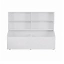 Ver imagem 2 de Estante Infantil Organizadora com Nichos e Baú para Brinquedos Livros e Decoração no Quarto - Branco