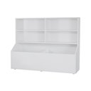Ver imagem 4 de Estante Infantil Organizadora com Nichos e Baú para Brinquedos Livros e Decoração no Quarto - Branco