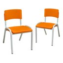 Ver imagem 2 de Kit 2 Cadeiras Infantil Iso Laranja Brinquedoteca Escolas Ecomhome