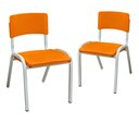 Ver imagem 2 de Kit 2 Cadeiras Infantil Iso Laranja Brinquedoteca Escolas Ecomhome