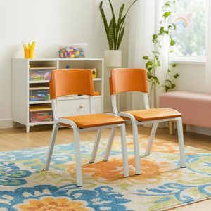 Kit 2 Cadeiras Infantil Iso Laranja Brinquedoteca Escolas Ecomhome