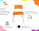 Ver imagem 6 de Kit 2 Cadeiras Infantil Iso Laranja Brinquedoteca Escolas Ecomhome