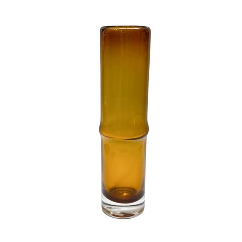 Vaso em Vidro Decorativo Cilindrico Marrom 33x8cm