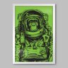Quadro Animal Spacial monkey - 90x60cm - Moldura Caixa Branco - 1