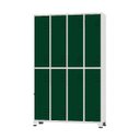 Ver imagem 1 de Armário Roupeiro de Aço para Vestiário 8 Portas Locker Verde Escuro com Chave