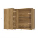 Ver imagem 5 de Armário Aéreo de Canto Reto Celeste Kappesberg 100% Mdf 1 Porta 4 Nichos Nogueira/verde 98cm
