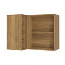 Ver imagem 4 de Armário Aéreo de Canto Reto Celeste Kappesberg 100% Mdf 1 Porta 4 Nichos Nogueira/verde 98cm