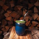 Ver mais imagens de Cuia de Chimarrão Inox Térmica 240ml Tramontina Exata Azul Terere 11x8cm