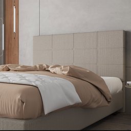 Cabeceira Estofada Casal King Size 195 Cm Marte Linho Bege Skybox - 1