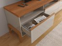 Ver imagem 2 de Rack Elegance 2.1 para Tv até 75 Polegadas 1 Porta 2 Gavetas Off White/jequitibá - Lukaliam