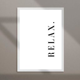 Quadro Minimalista Relax 45x34cm - com Vidro:moldura Preta - 2