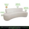 Sofá 03 Lugares 150cm Mônaco Bouclê Off White - Nexta Casa - 4