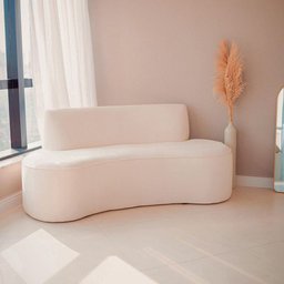 Sofá 03 Lugares 150cm Mônaco Bouclê Off White - Nexta Casa - 2