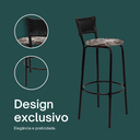 Ver imagem 4 de Banqueta para Bancada Banco Alto Junco Preto Balcão Cozinha Gourmet Bar Área de Lazer Piscina