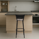 Ver imagem 6 de Banqueta para Bancada Banco Alto Junco Preto Balcão Cozinha Gourmet Bar Área de Lazer Piscina