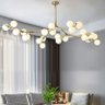 Lustre moderno de vidro com bolas, luminária com luzes led para teto, sala de estar, cozinha, - Gold - 2