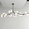 Lustre moderno de vidro com bolas, luminária com luzes led para teto, sala de estar, cozinha, - Gold - 5